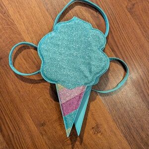 Kids Glitter Ice Cream Crossbody Bag - Teal Sparkle